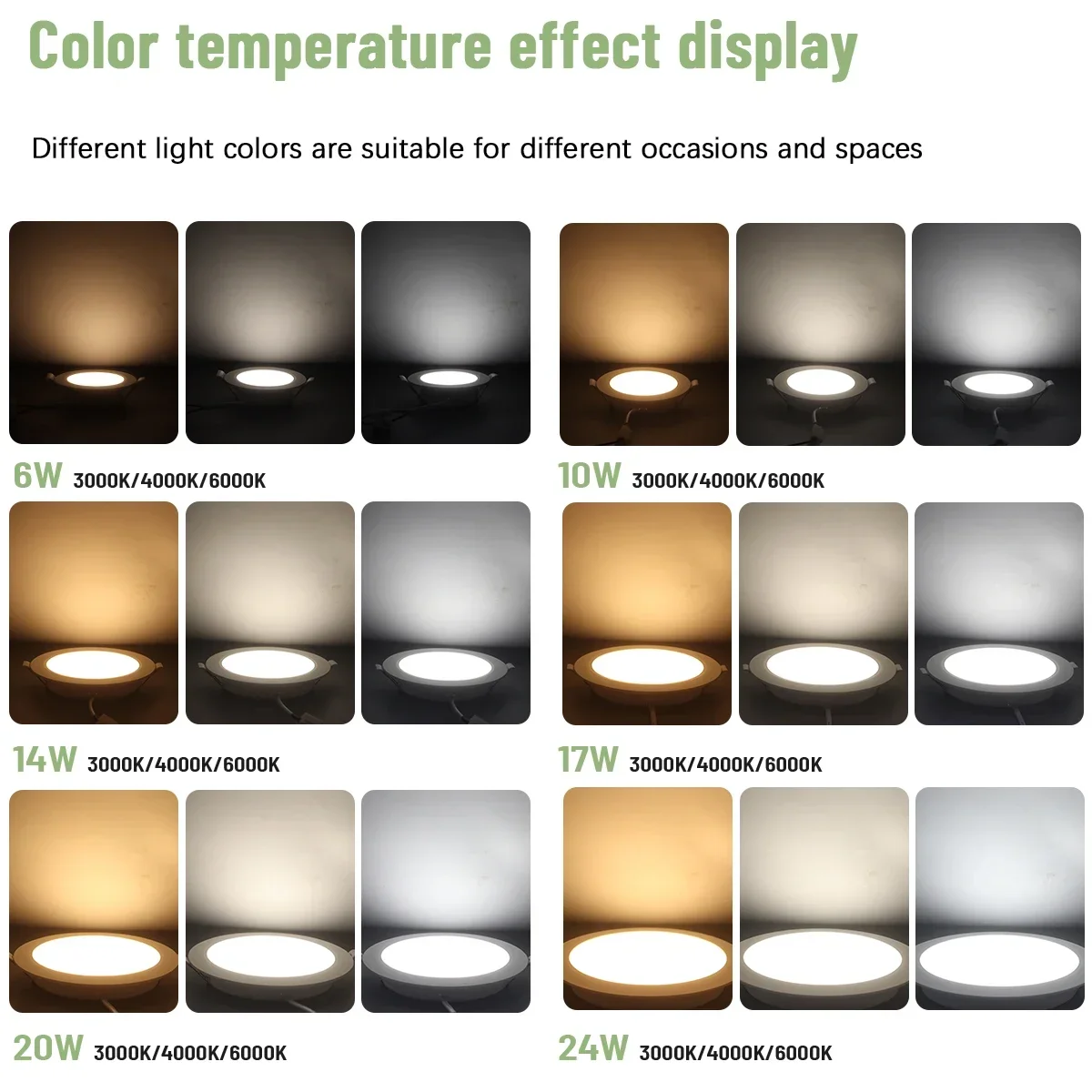 8er-Pack LED-Einbau-Downlight, 3, 4, 5, 6, 8 Zoll, 3000 K, 4000 K, 6000 K, runde LED-Panel-Leuchte, 110 V, 220 V, 230 V, für die Innenbeleuchtung zu Hause