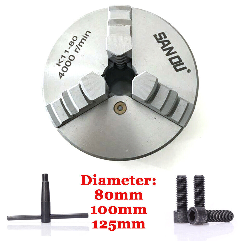 3-kaak zelfcentrerende boorhouder Ø80mm / 100mm / 125mm