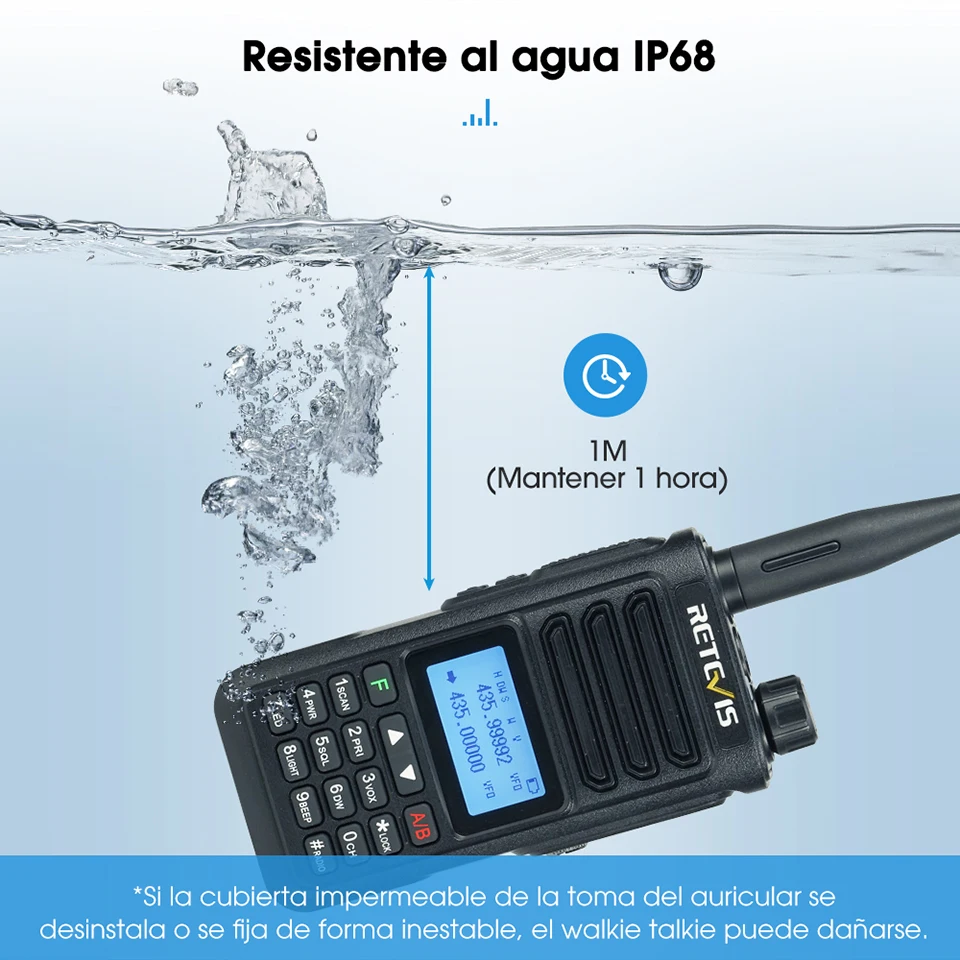 Retevis RA89 walkie talkie largo alcance emisora de radioaficionados walkie-talkies profesional movil walkie tolkie recargable Ham Radio de comunicacion portatil inalambricos resistente al agua IP68