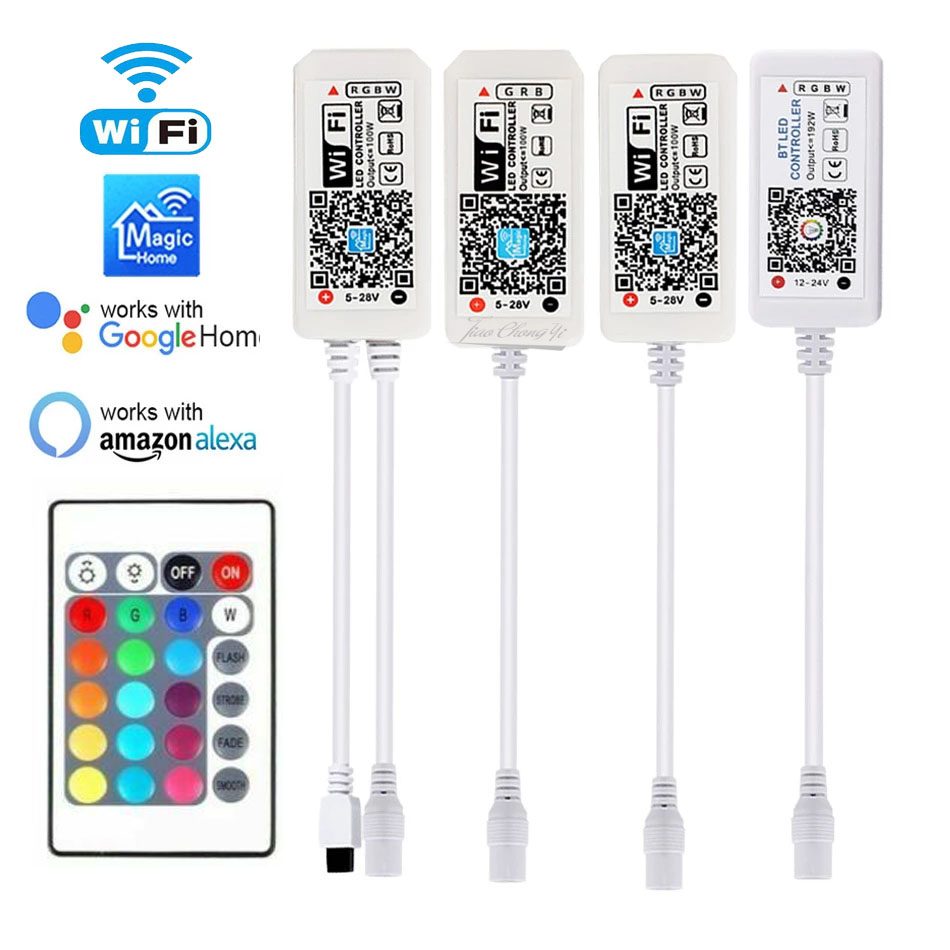 12V 24V LED Streifen WIFI RGB RGBW Controller Android IOS APP Bluetooth-kompatibel Magic Home IR Steuerung für RGB RGBW LED streifen