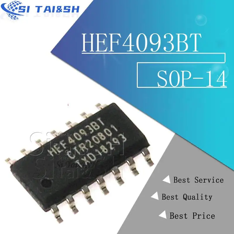 10PCS HEF4093BT CD4093BM SOP HCF4093 HEF4093 4093 Black plastic protective case For SOP-14 logic device