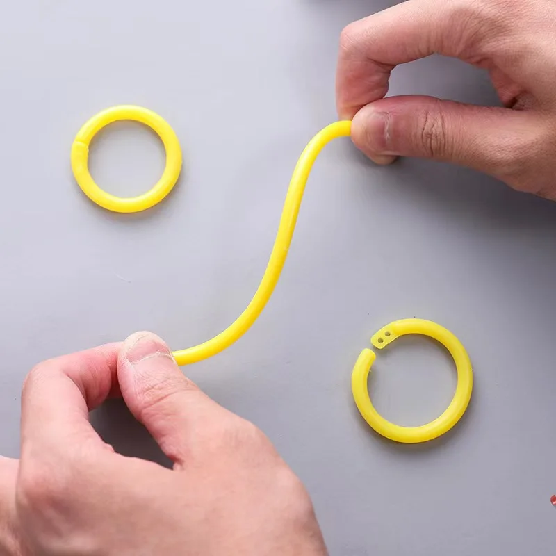 100 個プラスチックリングバインダーと穴パンチ DIY アルバムサークルルーズリーフブックフープオープニングオフィス製本用品フォトアルバム