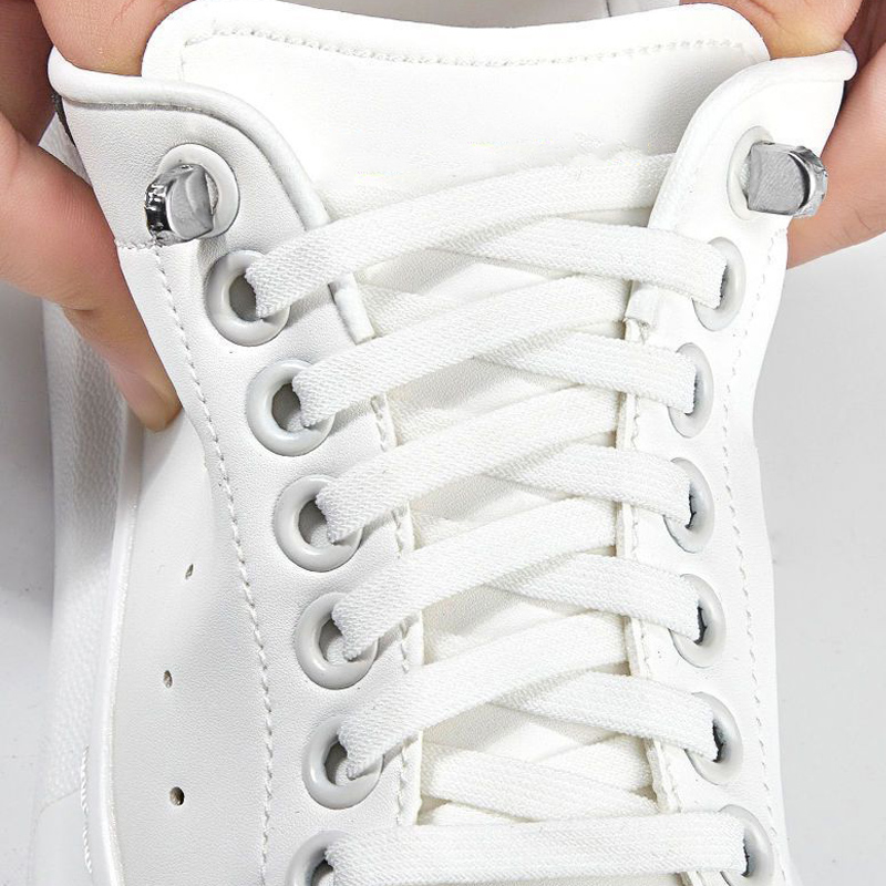 Cordones de zapatos sin cordones Cordones elásticos Zapatillas de deporte Cordones planos sin corbatas Cordones rápidos para zapatos Niños Adultos Talla única para todos los zapatos