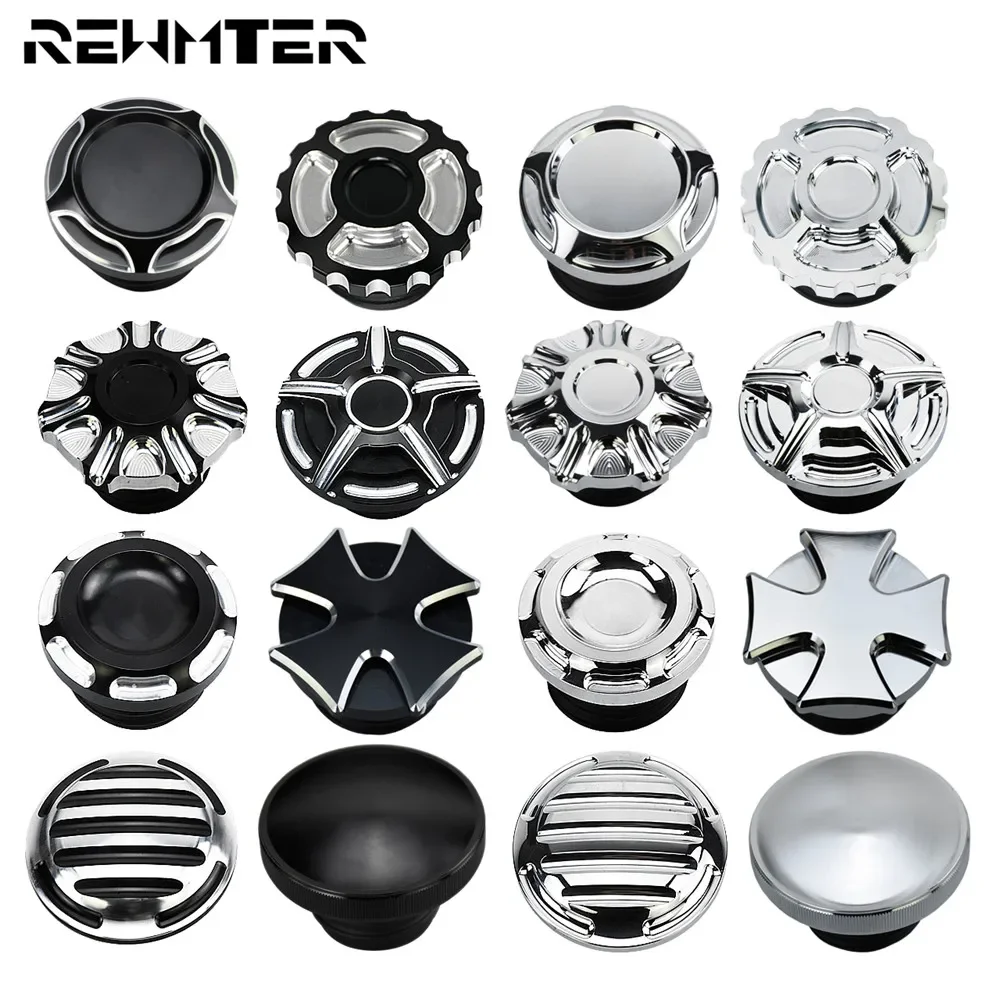 Xe Máy CNC Nhôm Khí Nhiên Liệu Xe Tăng Có Lỗ Thông Hơi Trang Trí Lông Dầu Cho Harley Lưu Diễn Đường Vua Softail Dyna Sportster XL 1200 883