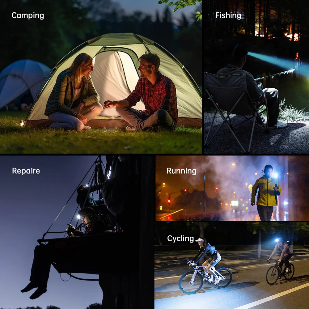 Sofirn HS42 Headlamp SST-40 18650 Rechargeable Torch 2100lm 6 LEDs with Red Light Spotlight Floodlight USB C with Magnet Tail
