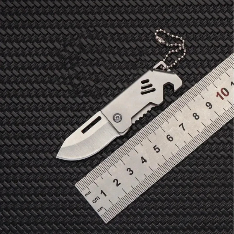 Mini coltello pieghevole da esterno apribottiglie portatile in acciaio utensile da taglio affilato gancio coltello ad alta durezza strumento di sopravvivenza da campeggio