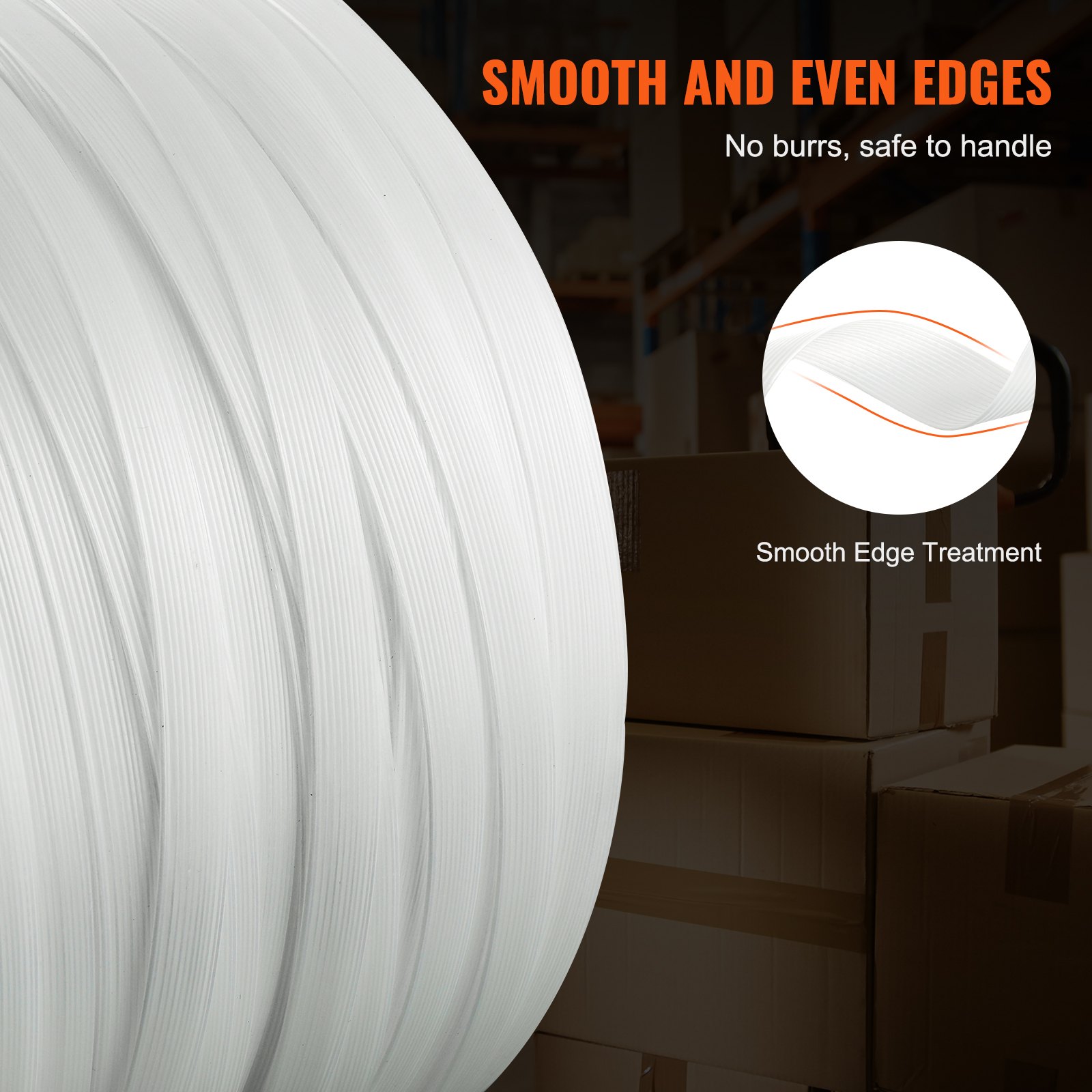 VEVOR Packaging Rollo de flejes tejidos 1/2" x 0,03" x 660' Correa de bandas 882 lbs