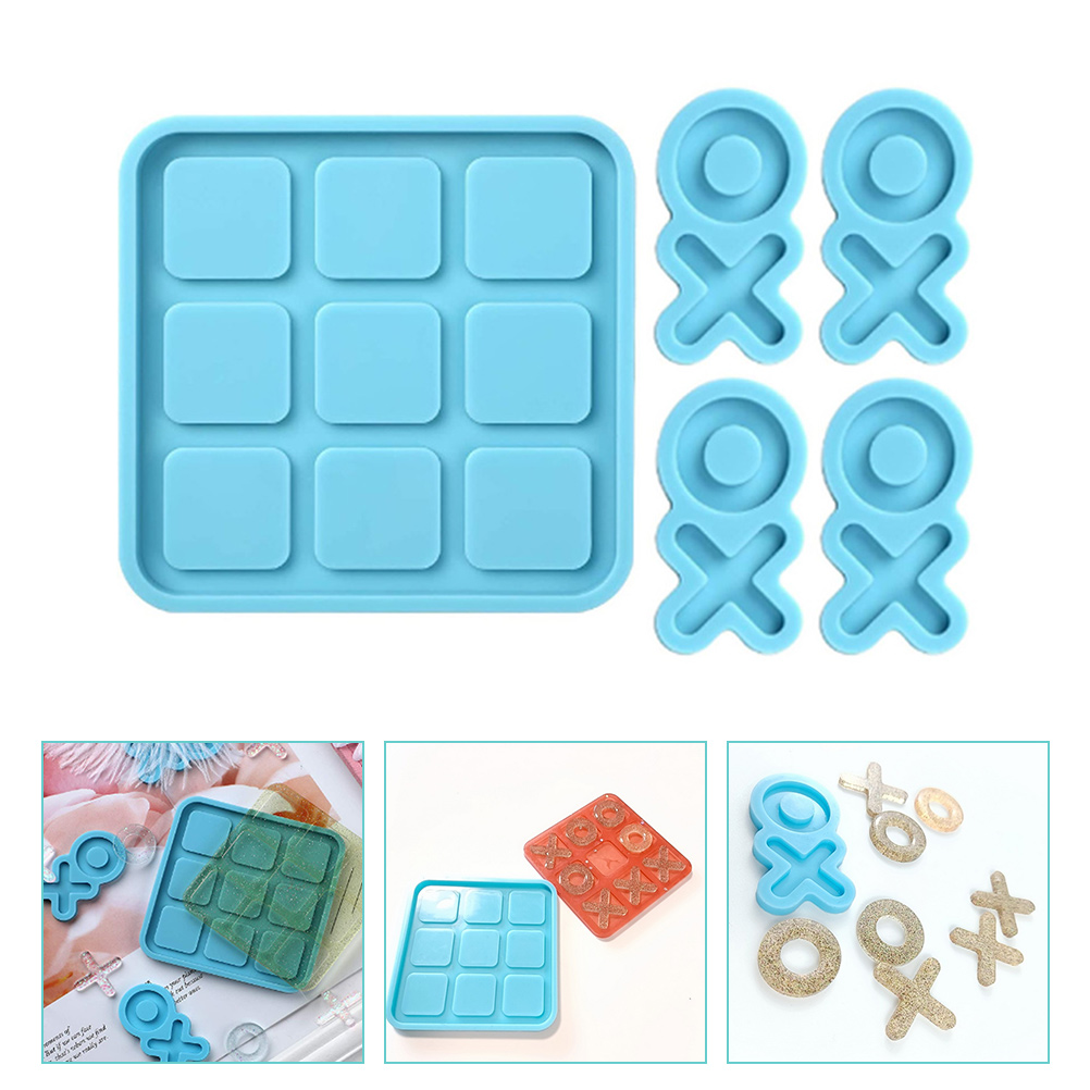 1 Set Board Silicone Mold Chess Pieces Table Epoxy Casting Mold DIY Chess Board Chessboard Mold XO Casting Molds