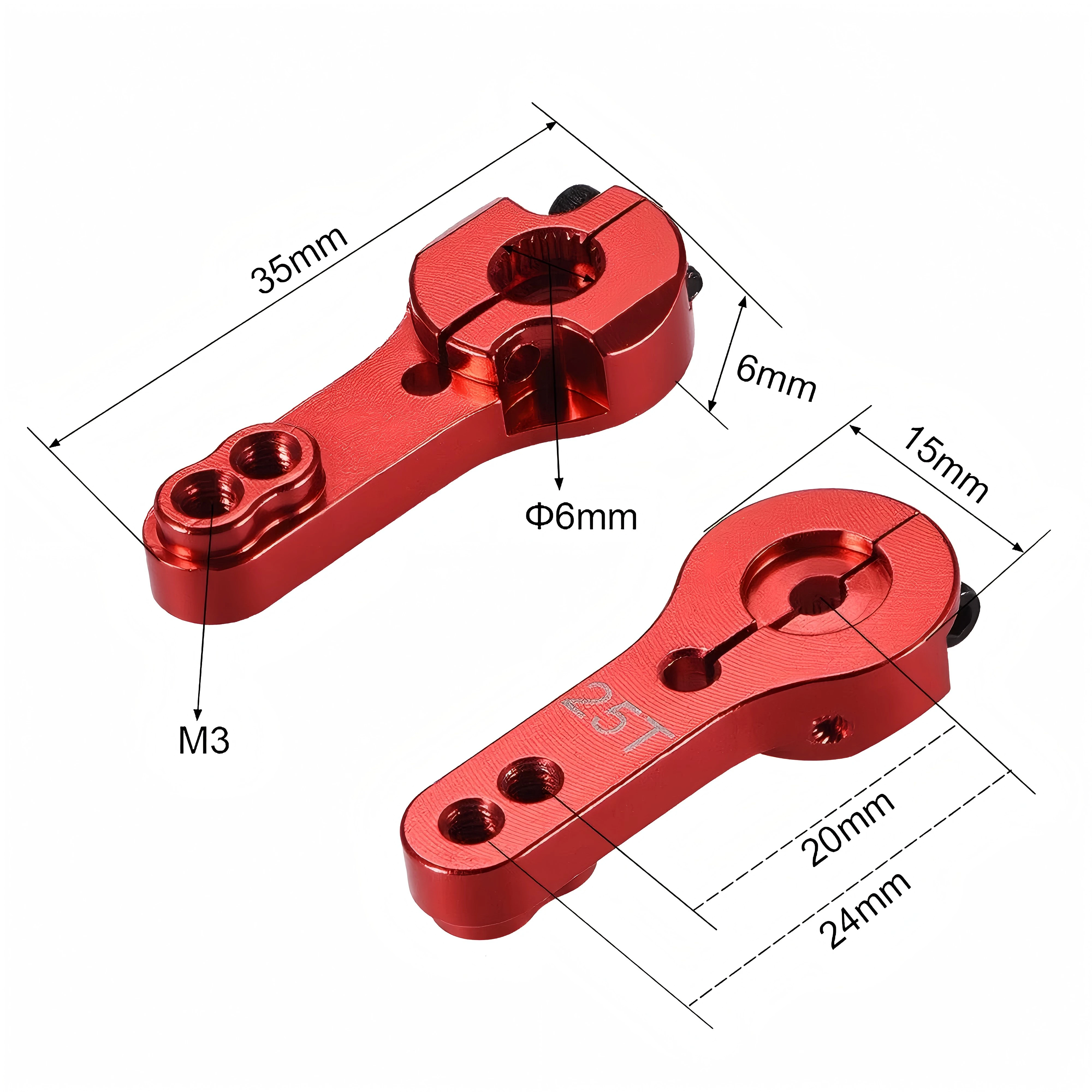 RCXAZ 25T M3 Metal 35mm RC Servo Arm Horn for Futaba Savox Xcore HL HSP HD Power MG995 MG996R E9001 AXIAL SCX10 WPL C24 D90 D91