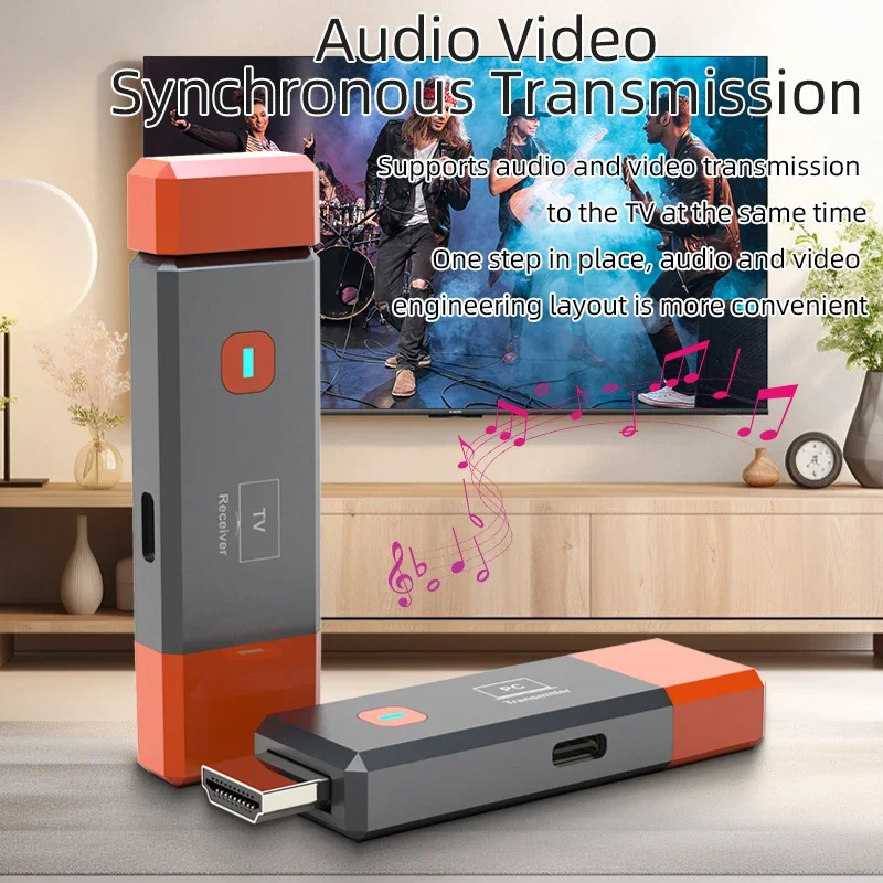 Transmissor de vídeo sem fio, 50m, receptor, hdmi, extensor, tv stick, adaptador de espelho, interruptor, dvd, pc para projetor de tv