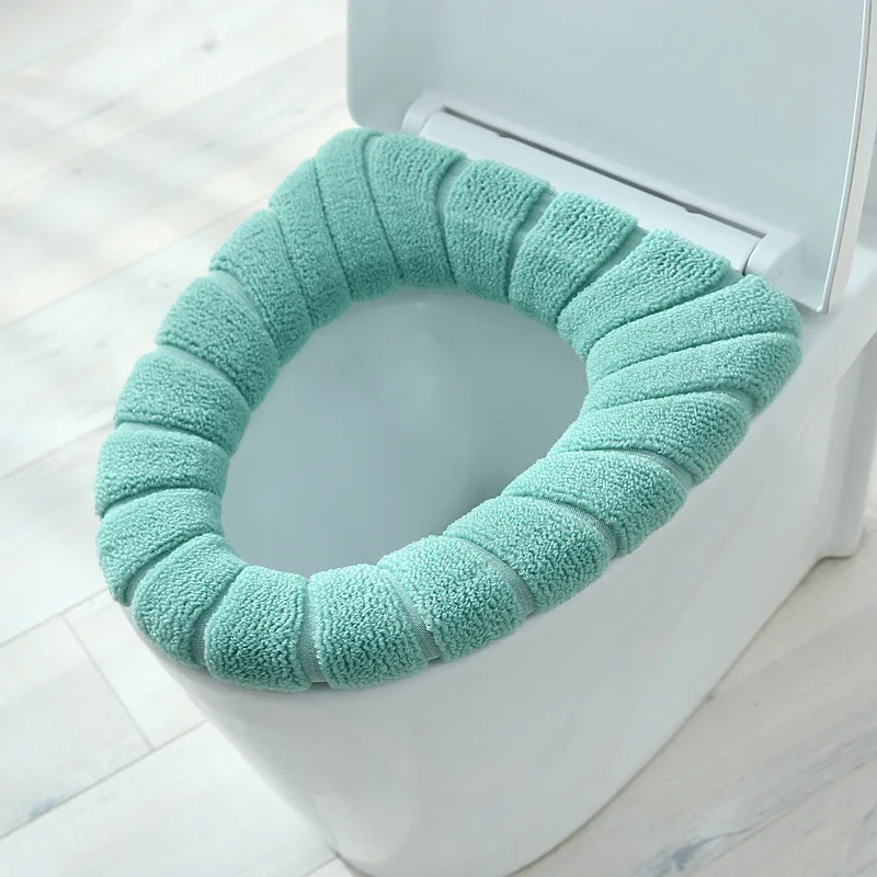 Alfombrilla de asiento de inodoro para niños, almohadilla de inodoro cálida de invierno, cojín suave reutilizable, relleno lavable, calentador de inodoro, accesorios