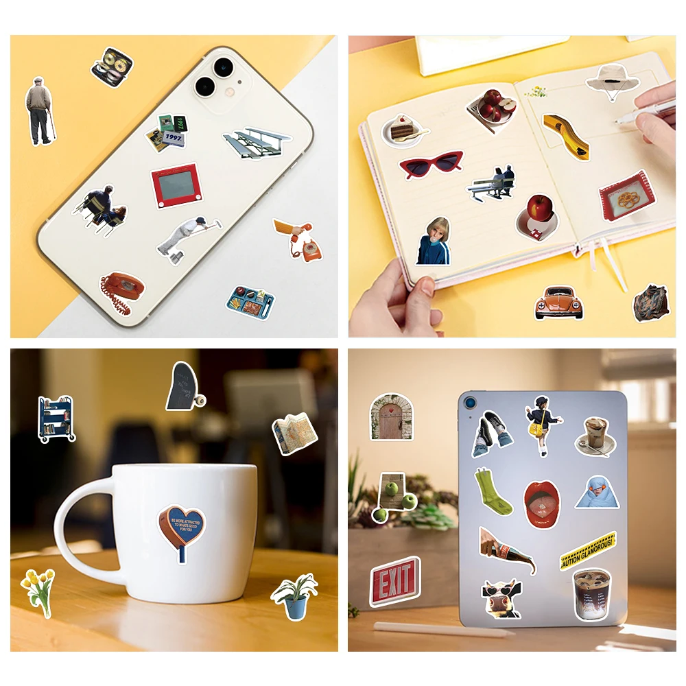 Pegatinas de estilo Ins de moda moderna, calcomanías de grafiti simples estéticas DIY para niños, portátil, nevera, equipaje, cuaderno, pegatina impermeable