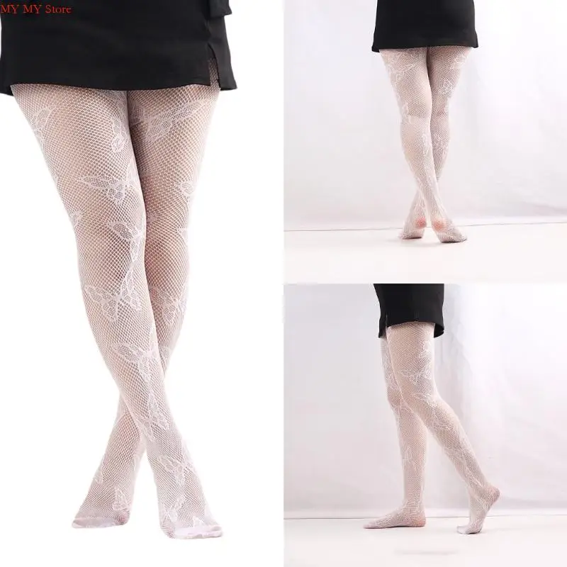 N1He musim panas tipis stoking bermotif tipis untuk wanita renda pantyhose