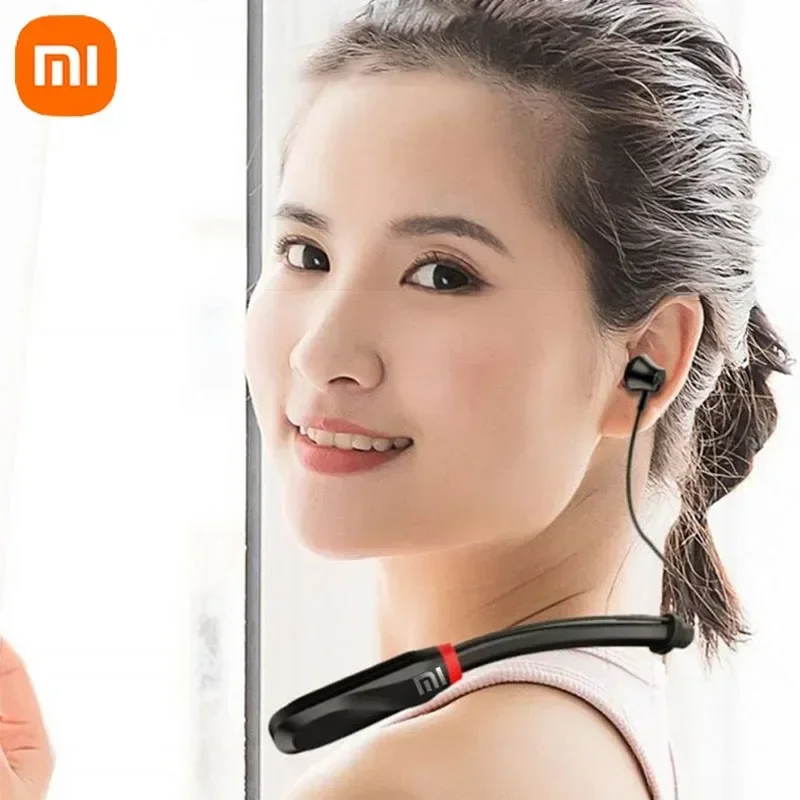 XIAOMI i35 auriculares Bluetooth con banda para el cuello auriculares inalámbricos sonido 9D auriculares deportivos impermeables TWS auriculares con micrófono para teléfono