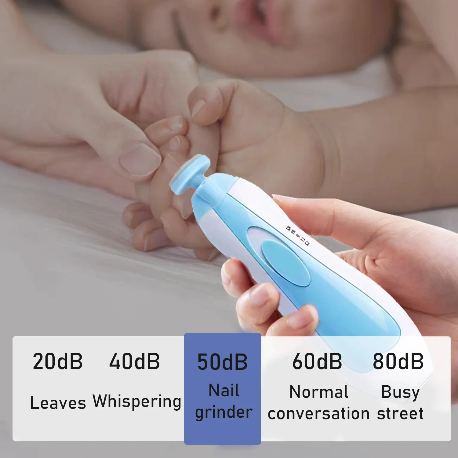 Elektrische Baby-Nagelfeile, Nagelknipser, Kleinkind-Zehennagel-Pflegeset, Nagelschere, Blau, Rosa, Jungen und Mädchen, sicher, um die Hände nicht zu verletzen