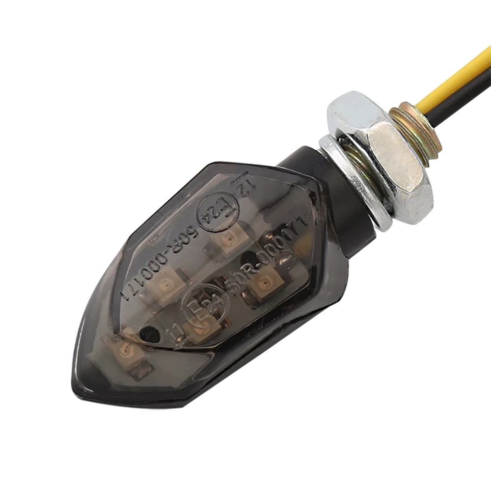 4PCS/set Mini Motorcycle Smoke Lens Turn Signal Light 5LED 12V Amber Blinker Indicator Lamp Motorcycle Universal Easy to Install