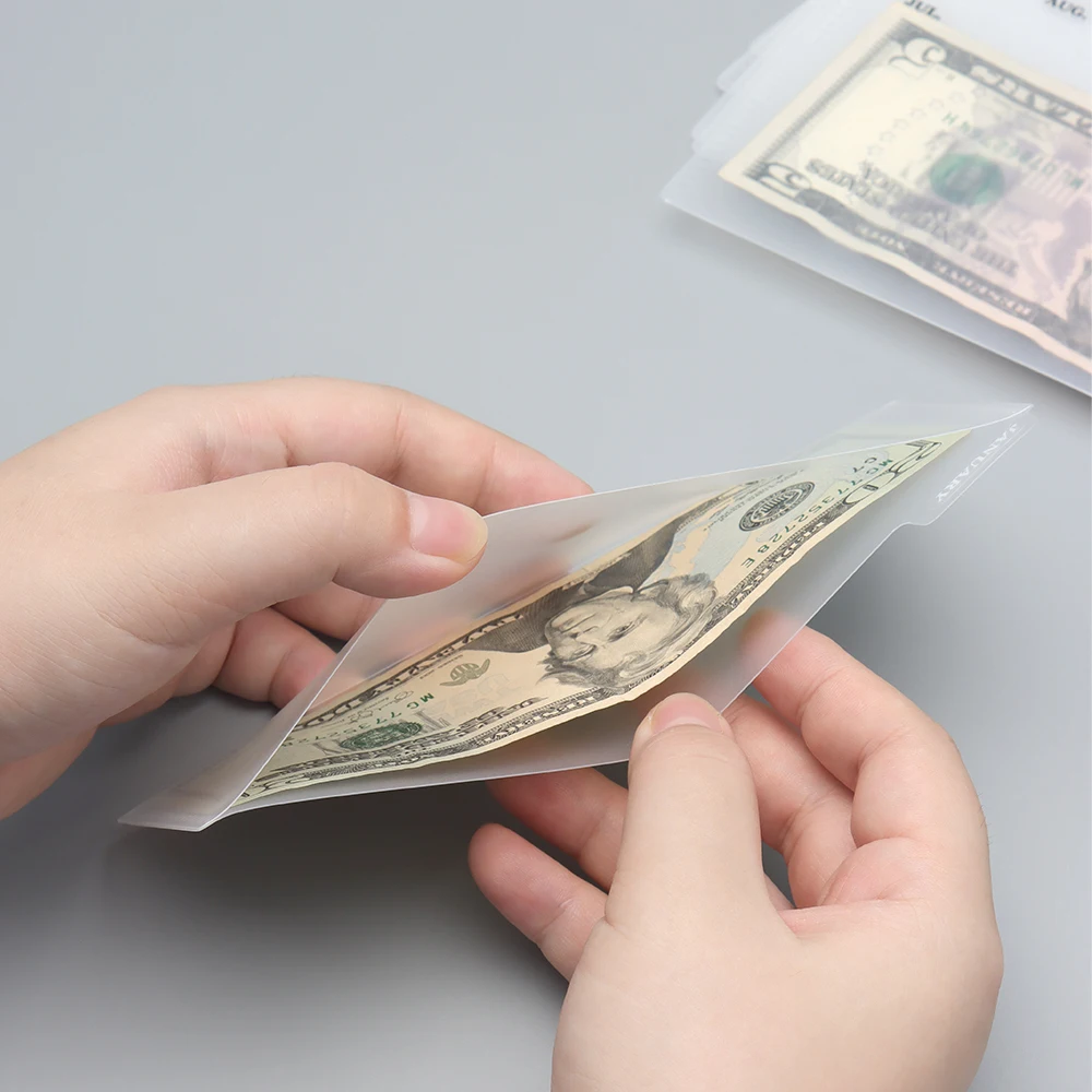 現金封筒 6 タブ紙幣ホルダーマネー予算システム財布ディバイダー穴なしつや消し PP 予算ポケット紙幣プランナー用