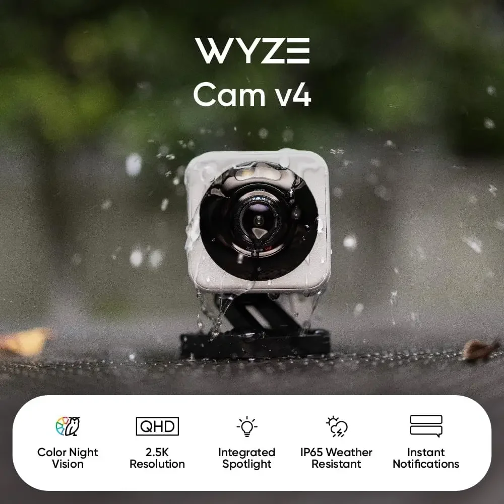Telecamera Wyze V4 2K HD Wi-Fi per interni/esterni