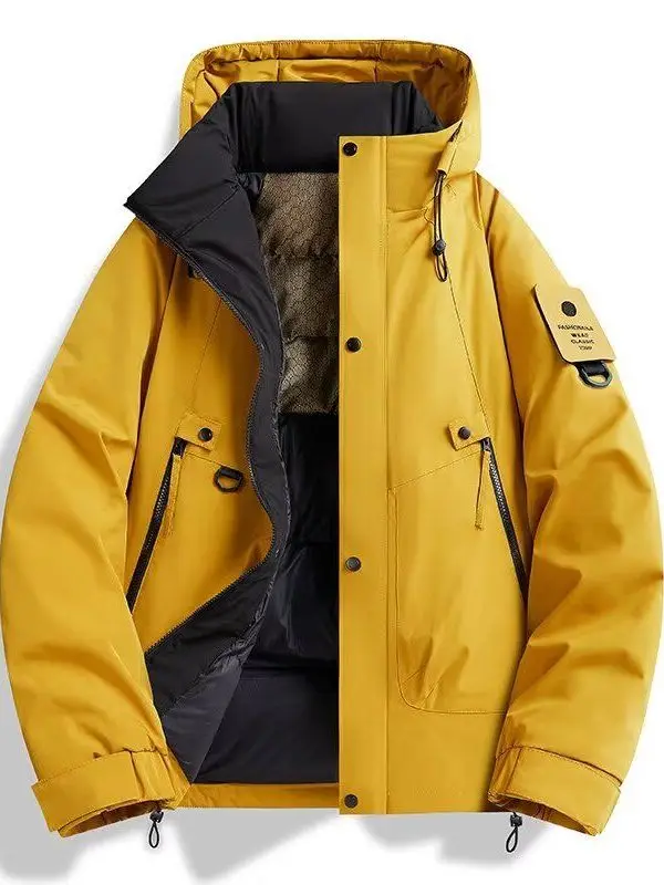 Jaqueta de Aodão ssa e Solta para Homens, Casaco de Inverno com Gola Alta, Estilo Puffer, Ajuste Casual e Jovial