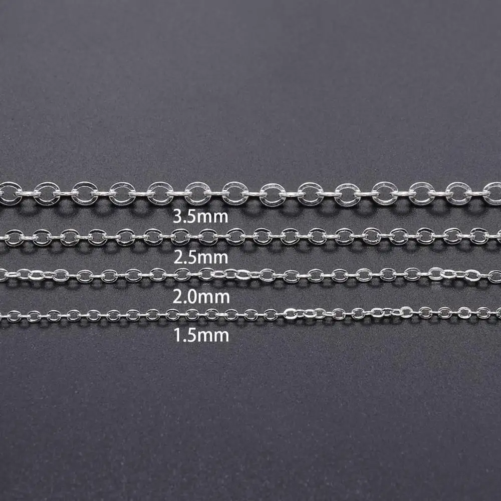 5m/5.47 jardas 1.5 2.0 2.5mm cobre bronze oval link colar corrente de bronze em massa para fazer jóias diy materiais descobertas suprimentos