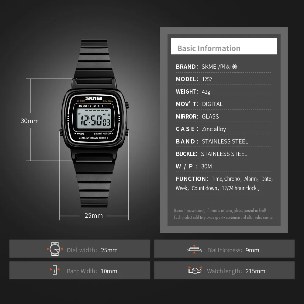 SKMEI 1901 reloj Digital con esfera pequeña reloj femenino reloj deportivo de moda para mujer marcas superiores de lujo 3Bar relojes impermeables para mujer