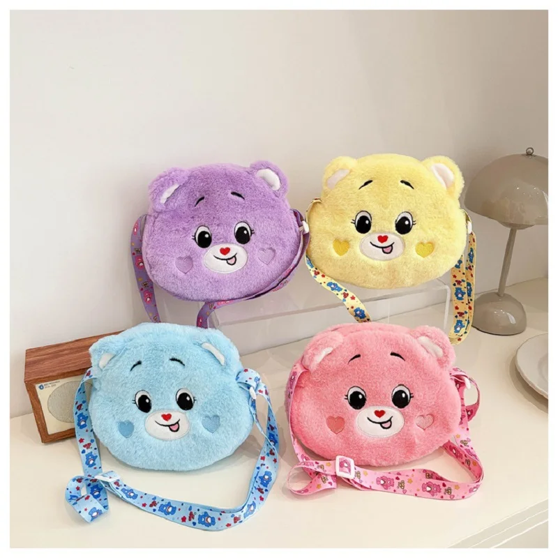 Mini Cartoon Regenbogen Liebe Bär Plüschtier Umhängetasche Liebe Bär Geschenk für Kinder Rucksack Weihnachtsgeschenk