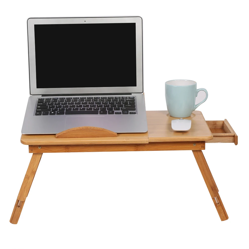 Adjustable Bamboo Rack Shelf Dormitory Bed Lap Desk Two Flowers Book Reading Tray Stand Bed Lap Desk Adjustable Laptop Stand