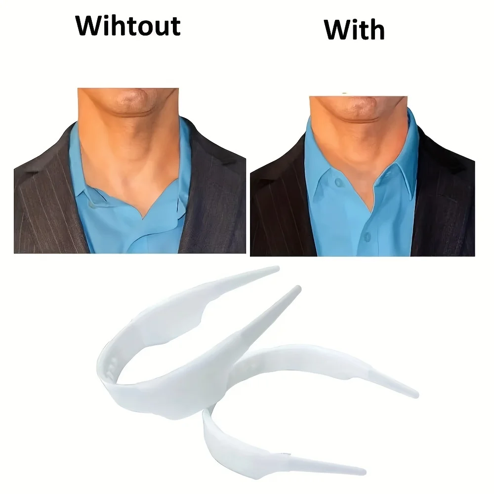 Alça de suporte de colarinho ajustável masculina, intensificador de colarinho invisível para camisa e ternos, plástico durável, adequado para ternos, lugares de trabalho