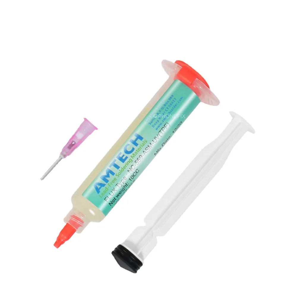 ฟลักซ์บัดกรีแบบไม่ต้องทำความสะอาด Amtech NC-559-ASM ขนาด 10cc ปราศจากฮาโลเจน สำหรับบัดกรี SMD BGA Reballing
