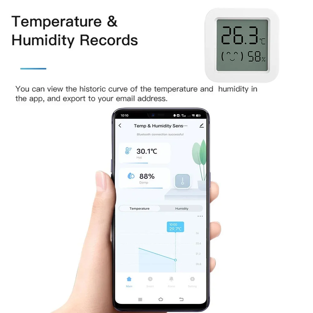 Sensor de temperatura y humedad con WiFi, higrómetro con retroiluminación, termómetro, compatible con Alexa y asistente de Google Home, Tuya Smart Life, nuevo
