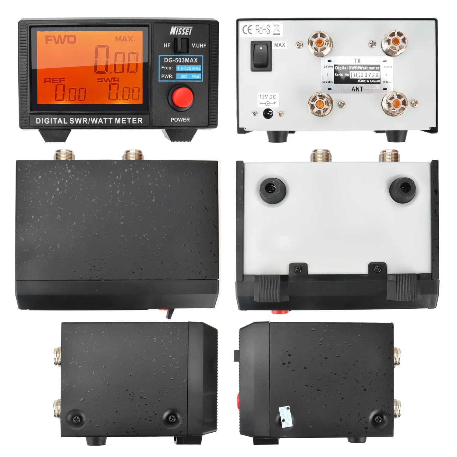 NISSEI DG-503MAX DMR/SSB/AM HF 1,6-60 МГц и V.UHF125-525 МГц 200 Вт Walkie Talkie Цифровой КСВ Ваттметр DG-503 MAX