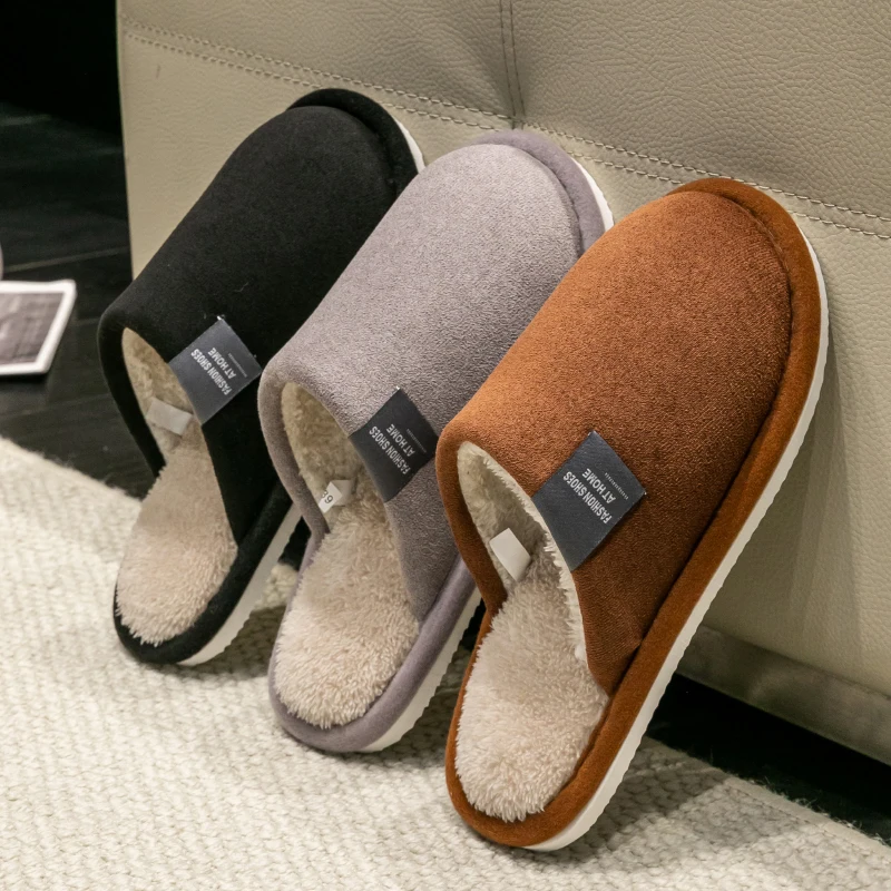 Pantofole invernali calde da uomo Casa Scarpe morbide antiscivolo Comode scarpe da donna con tacco piatto per la casa Camera da letto interna Pantofole in peluche Camera da letto