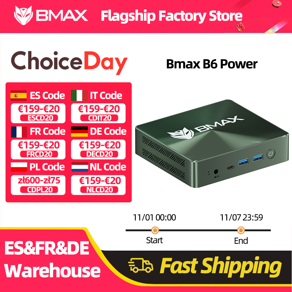 Bmax Mini Pc B6Power Intel Core I7-1060Ng7 Windows 11 16Gb Ram 1Tb Nvme SSD Nvme_2280X2 HDMI USB Bluetooth Computer Type-C