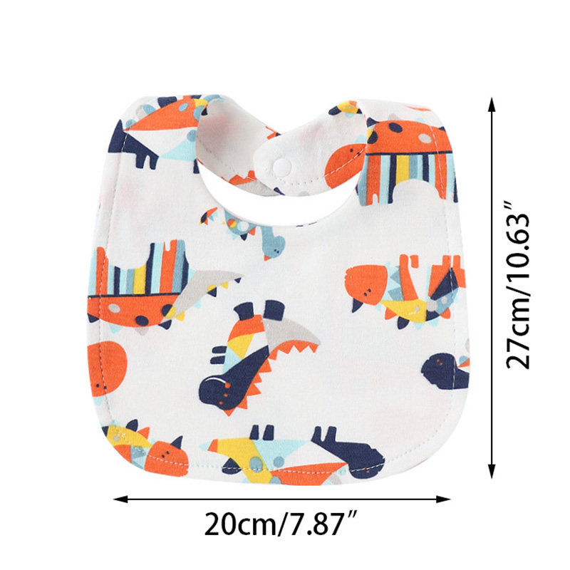Bavoirs pour bébé imprimés à rayures, serviette de salive pour bébé fille et garçon, Double couche en coton, poche de salive, tissus absorbants pour nouveau-né, 4 pièces/lot