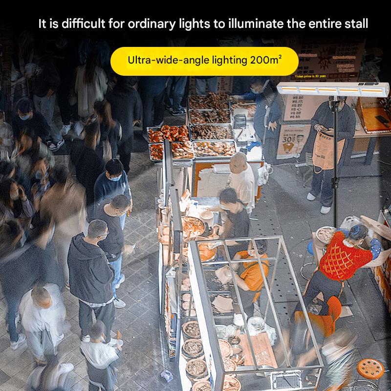 8800mAh 42cm Long IP66 Waterproof Rechargeable Camping Light, 3 Colors + Strobe & Magnetic Hook, All-Night Runtime for Outdoor/E