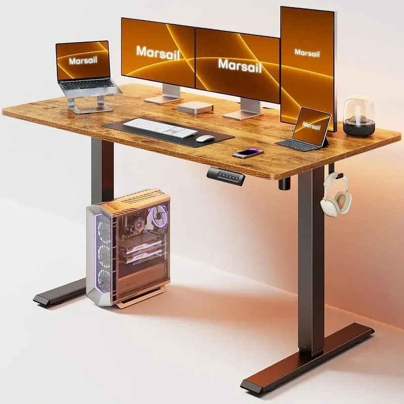 55*24 Inches Sit-stand Desk Standing Desk Height Adjustable Gaming Computer Table Game Gaming Furniture Office Room Desks Laptop