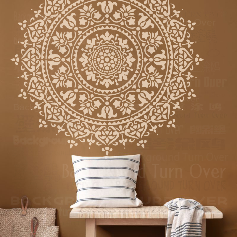 40cm - 80cm estêncil decoração de parede para pintura modelo de massa fabricantes de móveis decorativos extra mandala flor redonda lótus s300