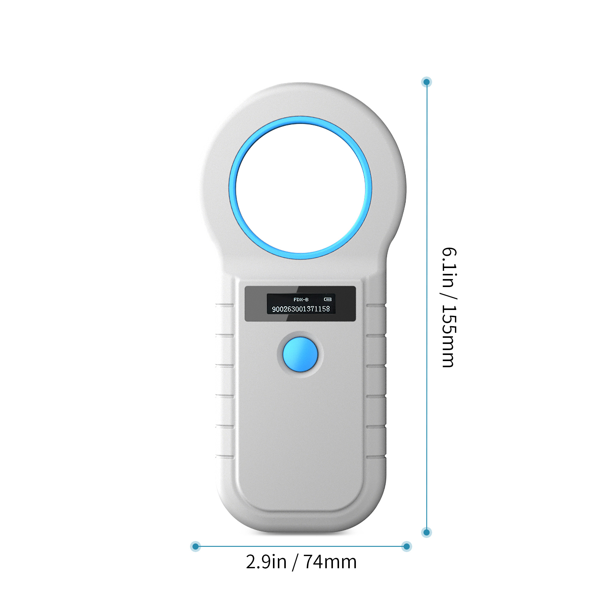 แบบพกพา 134.2KHz สัตว์ RFID Identificacion Reader EMID FDX-B125KHz สัตว์เลี้ยงแมวปลาสุนัขวัวแกะหู: Microchip เครื่องสแกนเนอร์