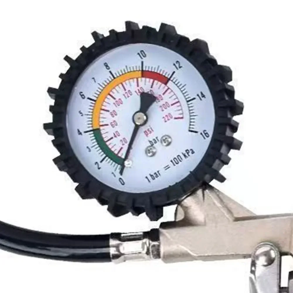 Pistolet de pression de pneu polyvalent – Jauge de gonflage robuste pour pneus automobiles, motos, SUV et systèmes de compresseur d'air