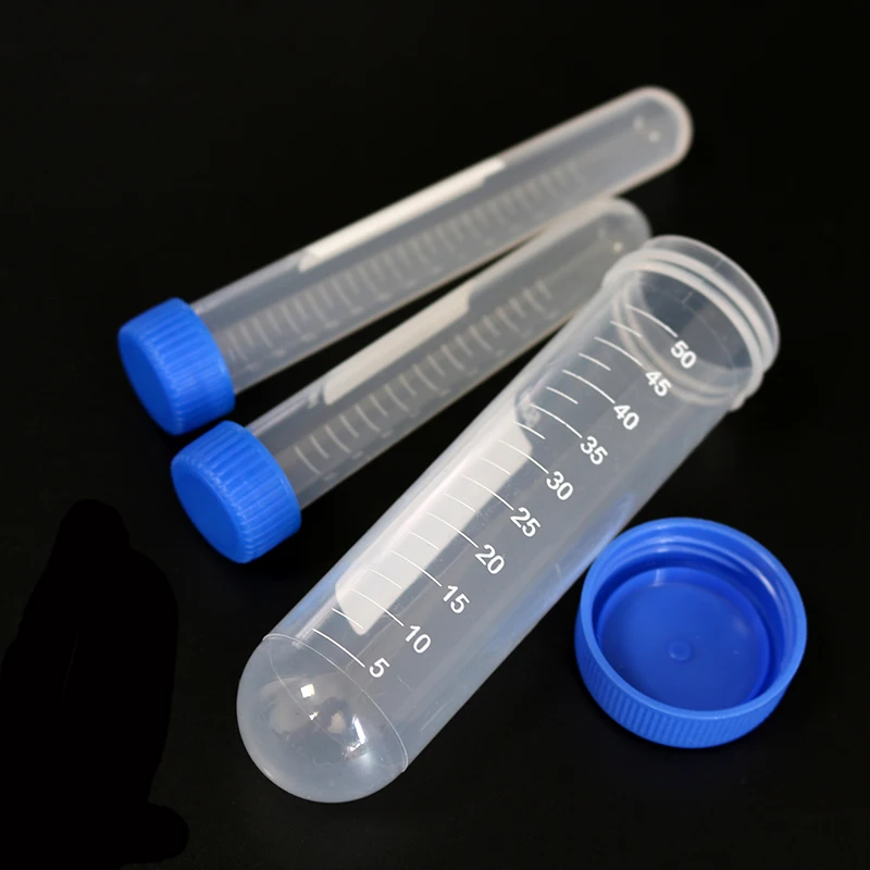 10 Khoa Học Phòng Thí Nghiệm Hộp Đựng Quy Mô Nắp Xanh Dương Tròn 50ML/15ML/10ML Pcr Ống Thử Nghiệm ống Huyết Tương Máy Ly Tâm Ống