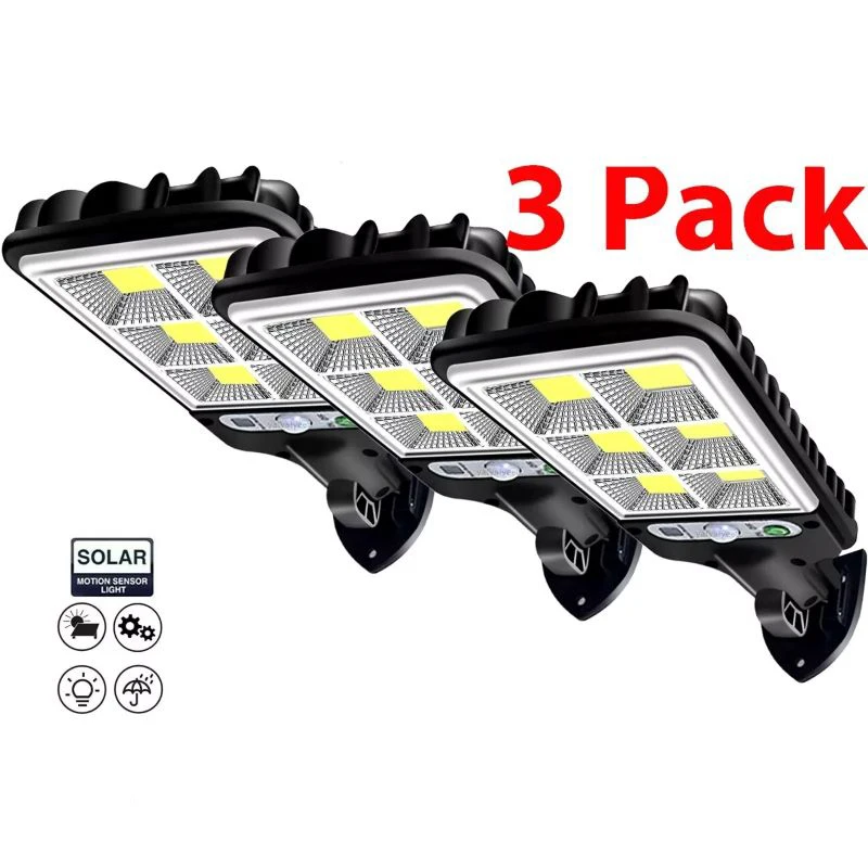 1/2/3 Uds colector Solar para exteriores luces 117/108LED Sensor de movimiento luces de calle de inundación brillantes con 3 modos para patios de garaje al aire libre