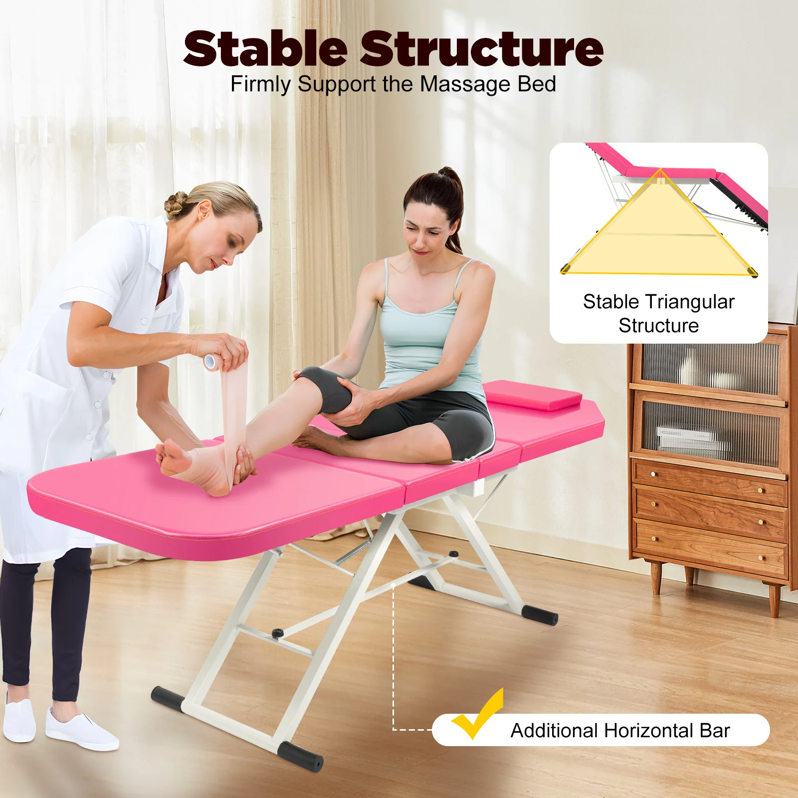 Mesa de massagem terapia espreguiçadeira cama de massagem móvel mesa de massagem ampla altura ajustável portátil banco de massagem para fisioterapia