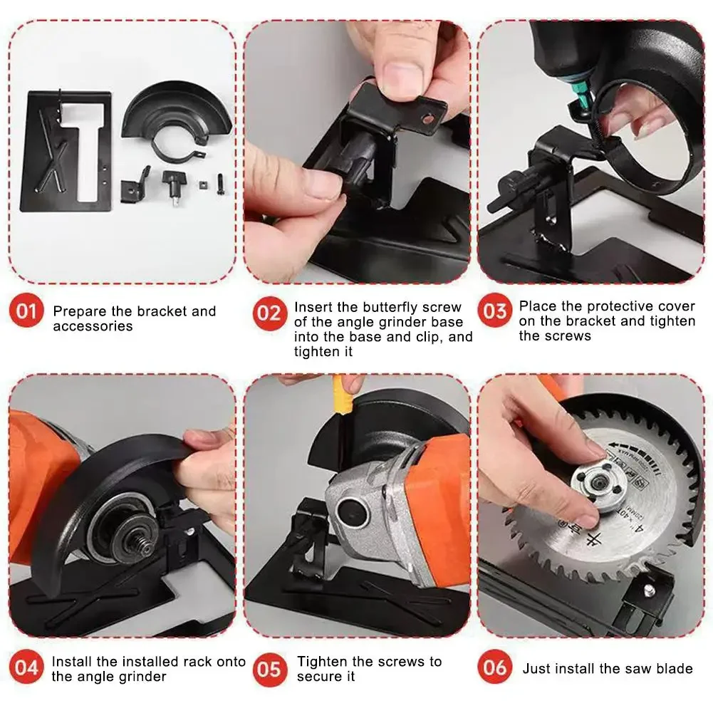Universal Angle Grinder Bracket DIY Stand Holder Support Cutting Machine Base Woodworking Table Protective Stand