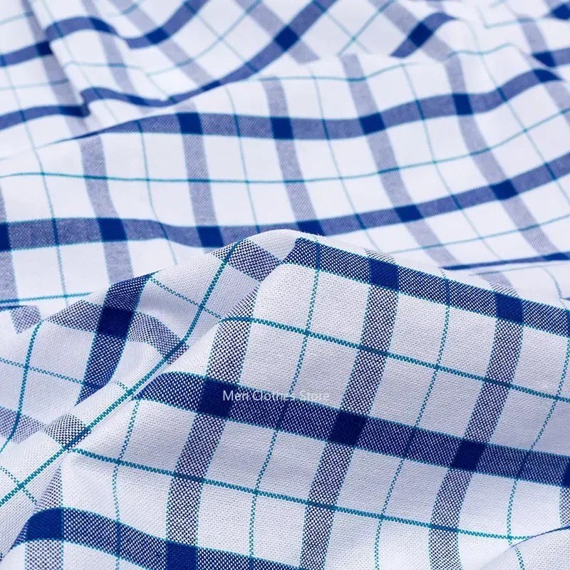 2024 100% algodón puro Oxford de manga corta con cuello cuadrado a rayas a cuadros sólidos camisas casuales de verano camisa de un solo bolsillo
