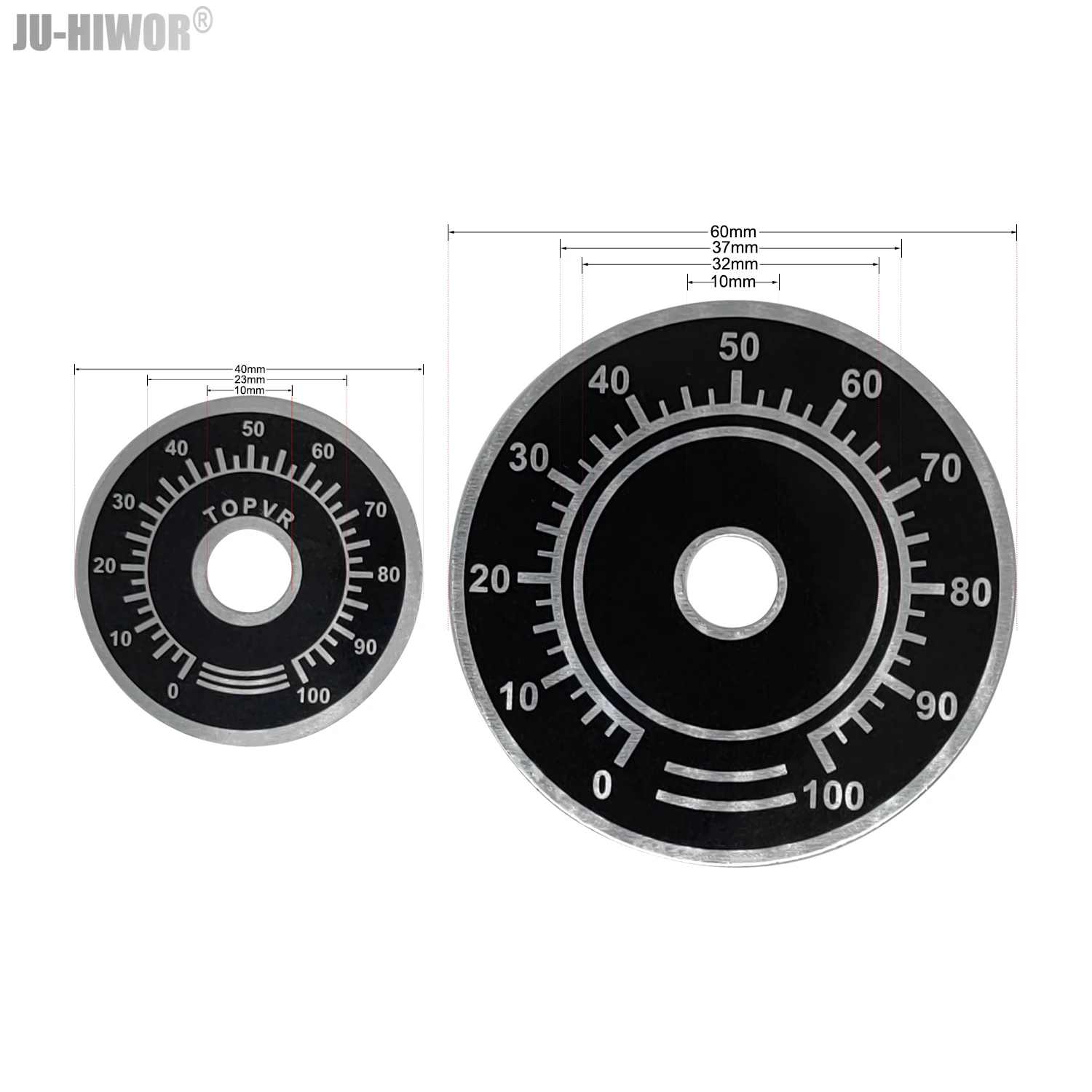 2pcs A01 A02 A03 A04 A05 Silver Tone Top Potentiometer Volume Control Rotary for 6.35mm Shaft Guitar Volume Knob