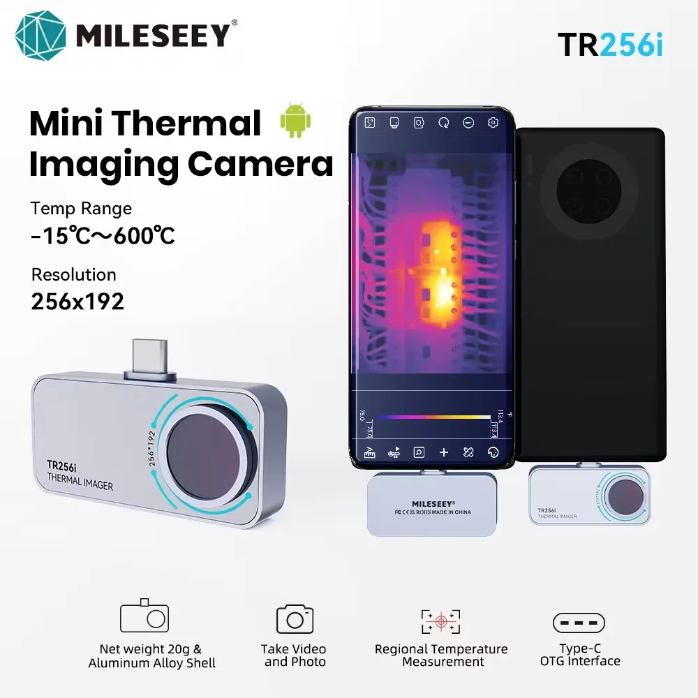 MILESEEY Nhiệt Camera TR160i TR256i 256X192 Nhiệt In Hình Máy Chụp Hình Cho Điện Thoại Di Động Android Bảng PCB Mạch Công Cụ Sửa Chữa