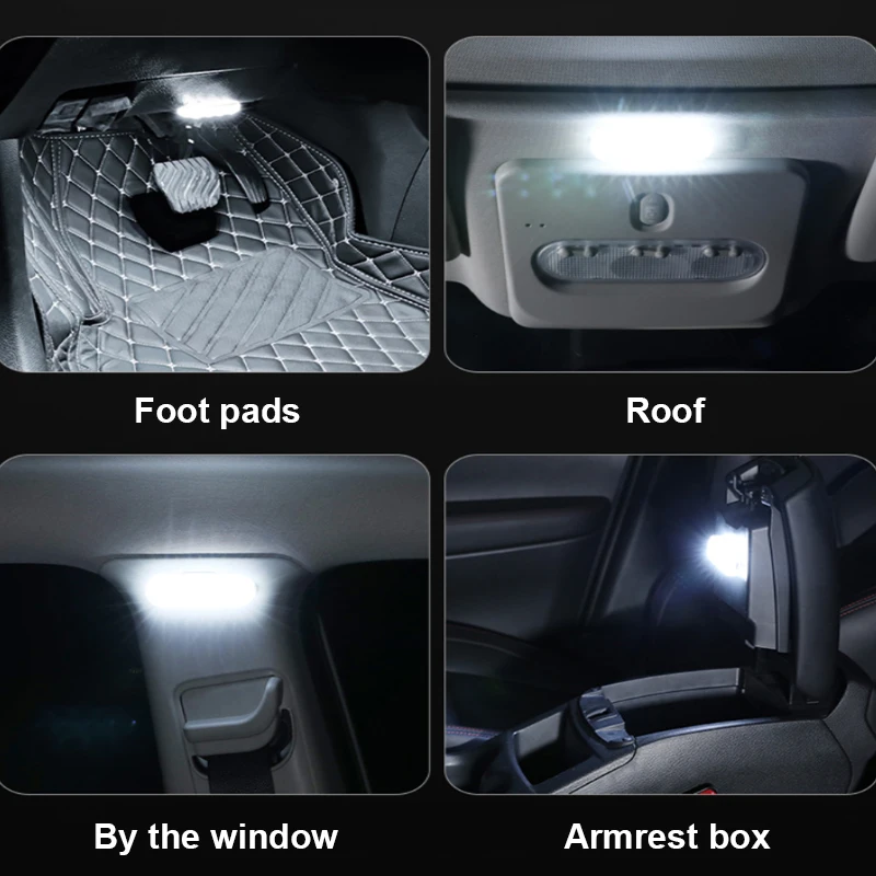 BLALION รถ LED Touch Light โคมไฟอ่านหนังสือฐานแม่เหล็กโคมไฟเพดานรถ Ambient Mood ภายใน USB ชาร์จโคมไฟ