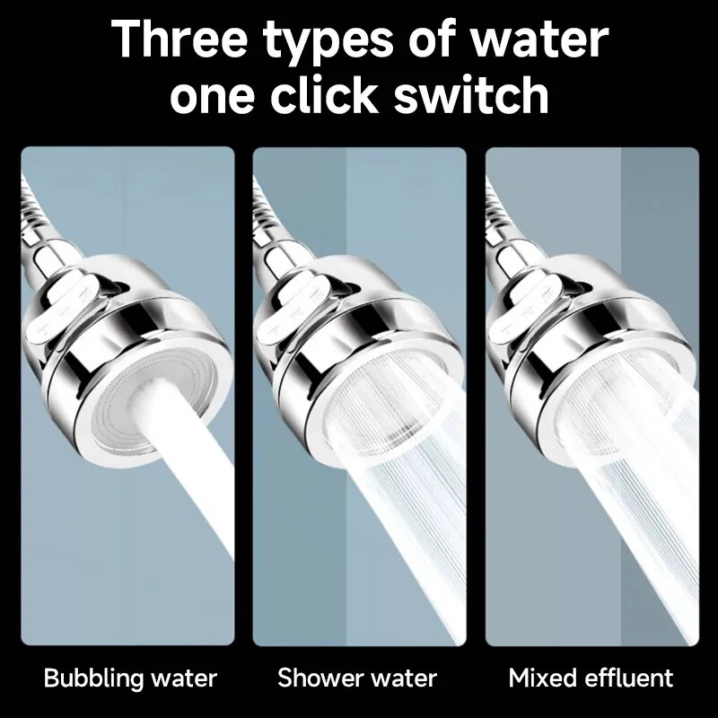 3 modi universele keukenkraan verlengstuk adapter 360 ° rotatie filter keuken gadgets sproei waterbesparende kraan nozzle