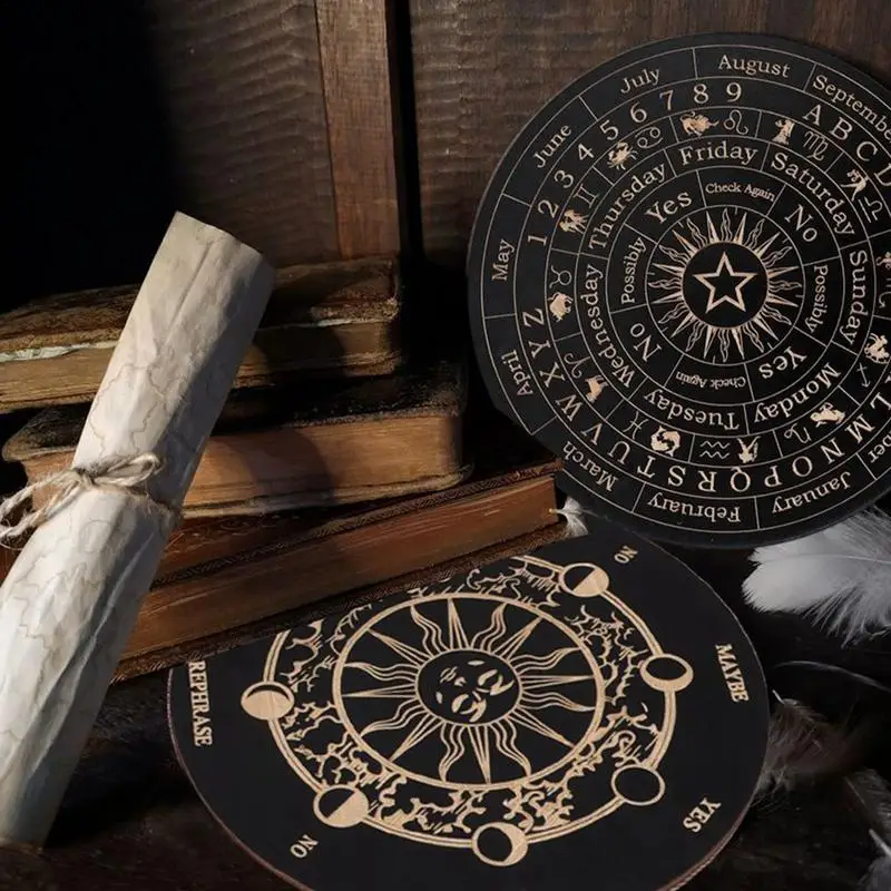 Star ลูกตุ้ม BOARD Dowsing Divination BOARD Magic สมาธิ Decision แผ่น Metaphysical ข้อความแม่มดแท่นบูชาอุปกรณ์