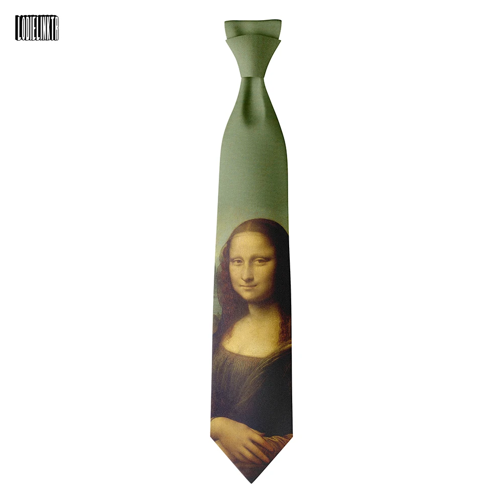 Persönlichkeit Mona Lisa Krawatte für Männer Frauen 8 cm breit lässig täglich Business Hemd Zubehör Party Hochzeit lustige Designer Krawatten